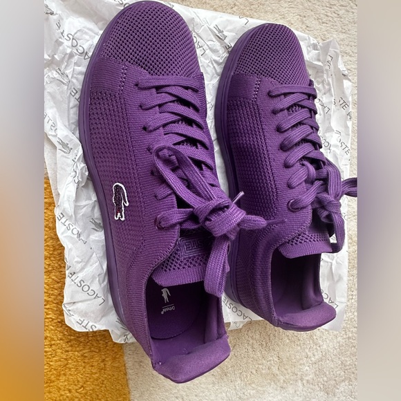 Lacoste Purple Carnaby Piqué Sneakers in Size 7.5 - Picture 5 of 7